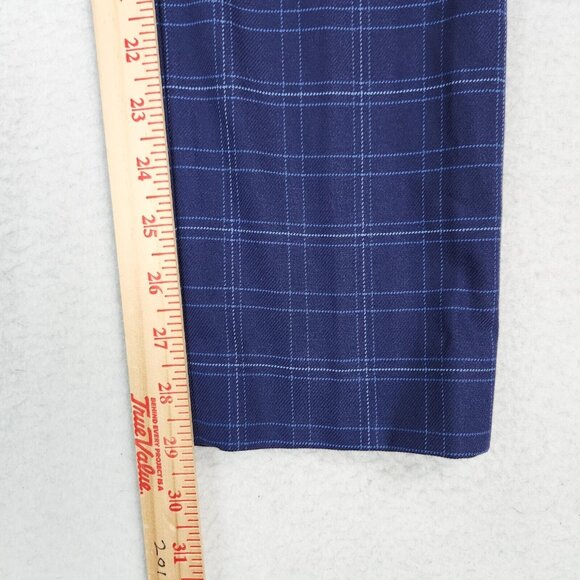 WHBM Pants Womens 00 Long Blue Plaid Curvy Slim Tapered Leg Ankle Trouser NEW - Picture 8 of 16